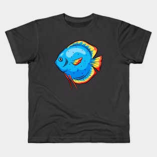 Tropical Fish Cartoon Illustration Goldfish Design Kids T-Shirt